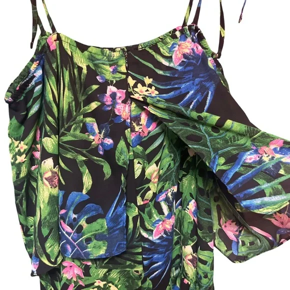 Walter Baker Tasha Tropical Maxi Dress Green And Black Size Medium - Picture 8 of 9